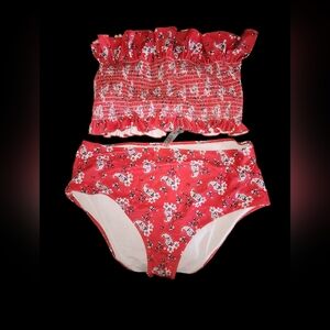 SHEIN Red Ruffled Bikini Set For Women Size 3XL